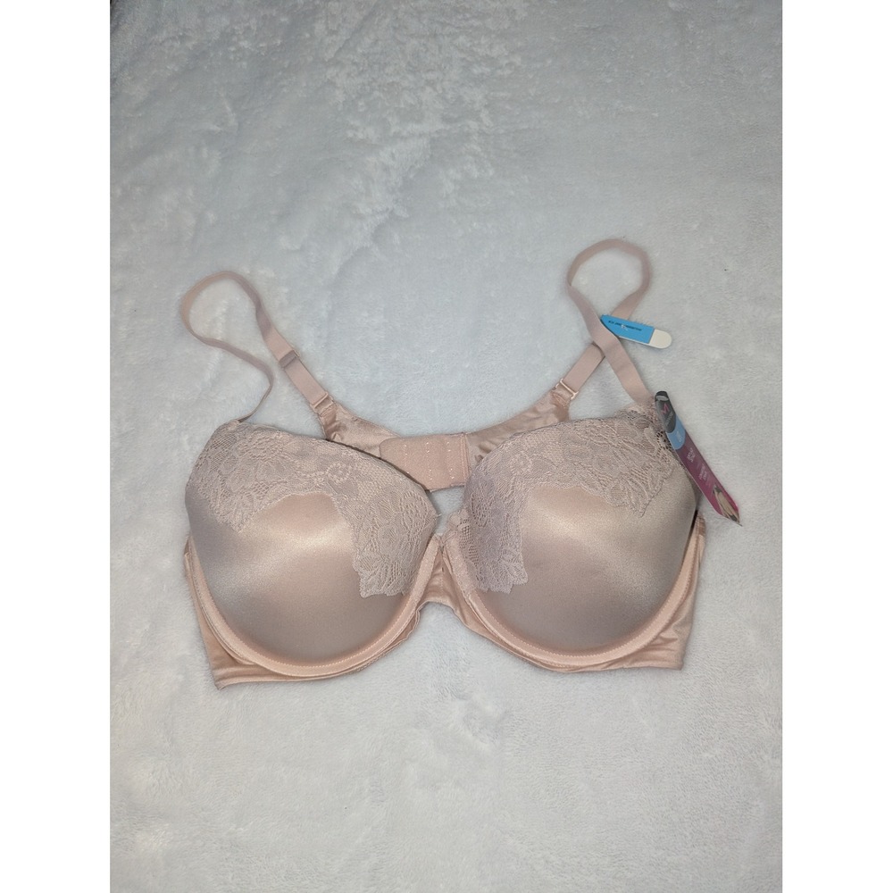 Maidenform Love the Lift Push Up Demi Bra Lace‎ Trim Nude DM1195 40C